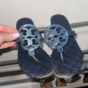 Tory Burch Navy Blue Thong Sandals